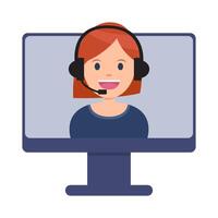 call center in computer illustration vector