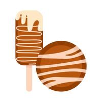 ice cream chocolate with cookies illustration vector