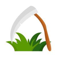 sickle with grass illustration vector