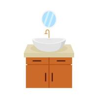 agua lavabo con miror ilustración vector