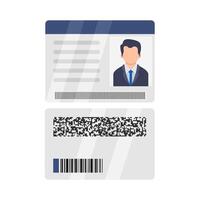 carné de identidad tarjeta azul ilustración vector