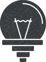 Light, light bulb icon vector illustration in stamp style