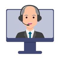 call center in computer illustration vector