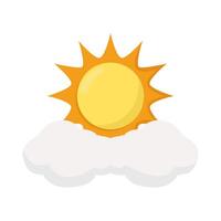 sun summer with cloud illustration vector