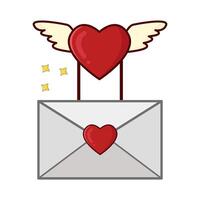 love angel with love mail vector