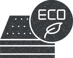 Mattress, ecology icon vector illustration in stamp style