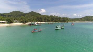 Flight Above Sea of Fishing Boats video