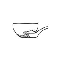 Hand drawn sketch icon porridge bowl vector