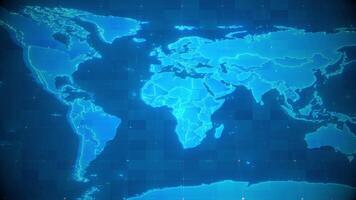 Blue World Map Animation video