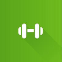 Dumbbell flat color icon long shadow vector illustration