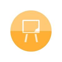 Painting stand icon in flat color circle style. Drawing pad canvas vector