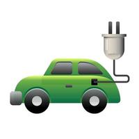 Electric car icon in color. Vehicle environment vector