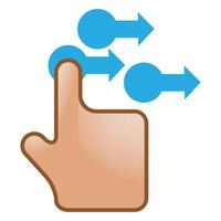 Finger gesture icon in color. Gadget touch pad smart phone laptop vector