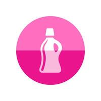 Detergent bottle icon in flat color circle style. Laundry perfume softener soap vector