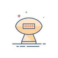 American football trophy icon flat color style vector illustration