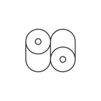 Printing paper roll icon in thin outline style vector