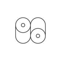 Printing paper roll icon in thin outline style vector