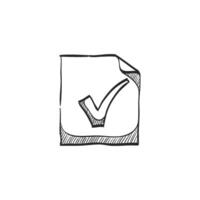 Hand drawn sketch icon checkmark vector