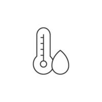 Thermometer icon in thin outline style vector