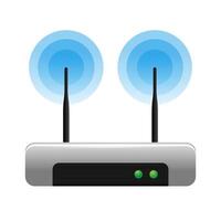 Router icon in color. Internet connection WiFi vector