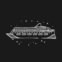 Cruise ship doodle sketch illustration vector