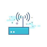 Internet router icon flat color style vector illustration