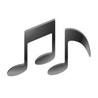 Music notes icon in color. Musical crotchets quaver vector