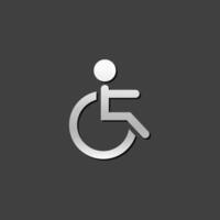 Disabled access icon in metallic grey color style. Road building wheelchair vector