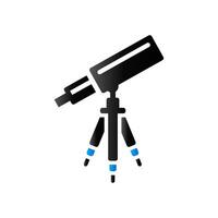 Telescope icon in duo tone color. Space stars constellation vector