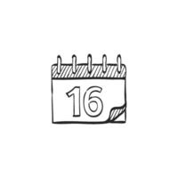 mano dibujado bosquejo icono calendario vector