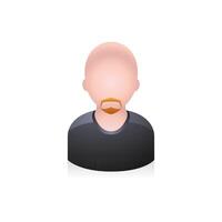 Bald man avatar icon in colors. vector