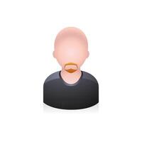 Bald man avatar icon in colors. vector