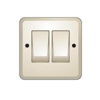 Electrical switch icon in color. On off button light lamp vector