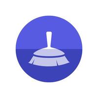 Brush icon in flat color circle style. Broom sanitary dust cleaning room vector