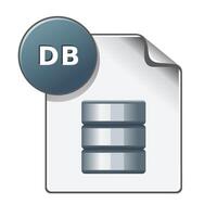 DB File format icon in color. Extension database queries vector