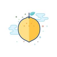 Lemon icon flat color style vector illustration