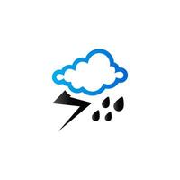 Weather overcast storm icon in duo tone color. Nature forecast thunder vector