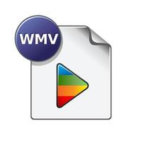 Video file format icon in color. Movie cinema flick watching vector