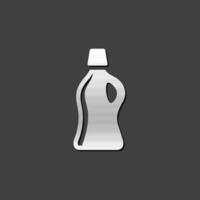 Detergent bottle icon in metallic grey color style. Laundry perfume softener vector