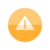 Warning sign icon in flat color circle style. Beware notice triangle safety security vector