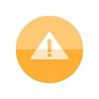 Warning sign icon in flat color circle style. Beware notice triangle safety security vector