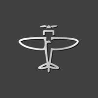 World War icon in metallic grey color style. vector