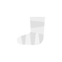 Injured foot icon in flat color style. Gypsum cast medical health broken leg vector