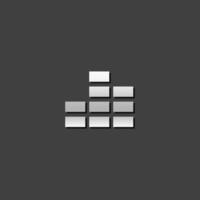 Audio file icon in metallic grey color style. Computer data music streaming folder storage vector