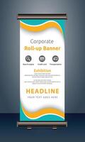 corporate roll up display standee for presentation purpose vector