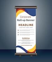 corporate roll up display standee for presentation purpose vector