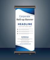 corporate roll up display standee for presentation purpose vector