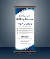 corporate roll up display standee for presentation purpose vector