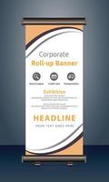 corporate roll up display standee for presentation purpose vector