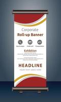 corporate roll up display standee for presentation purpose vector